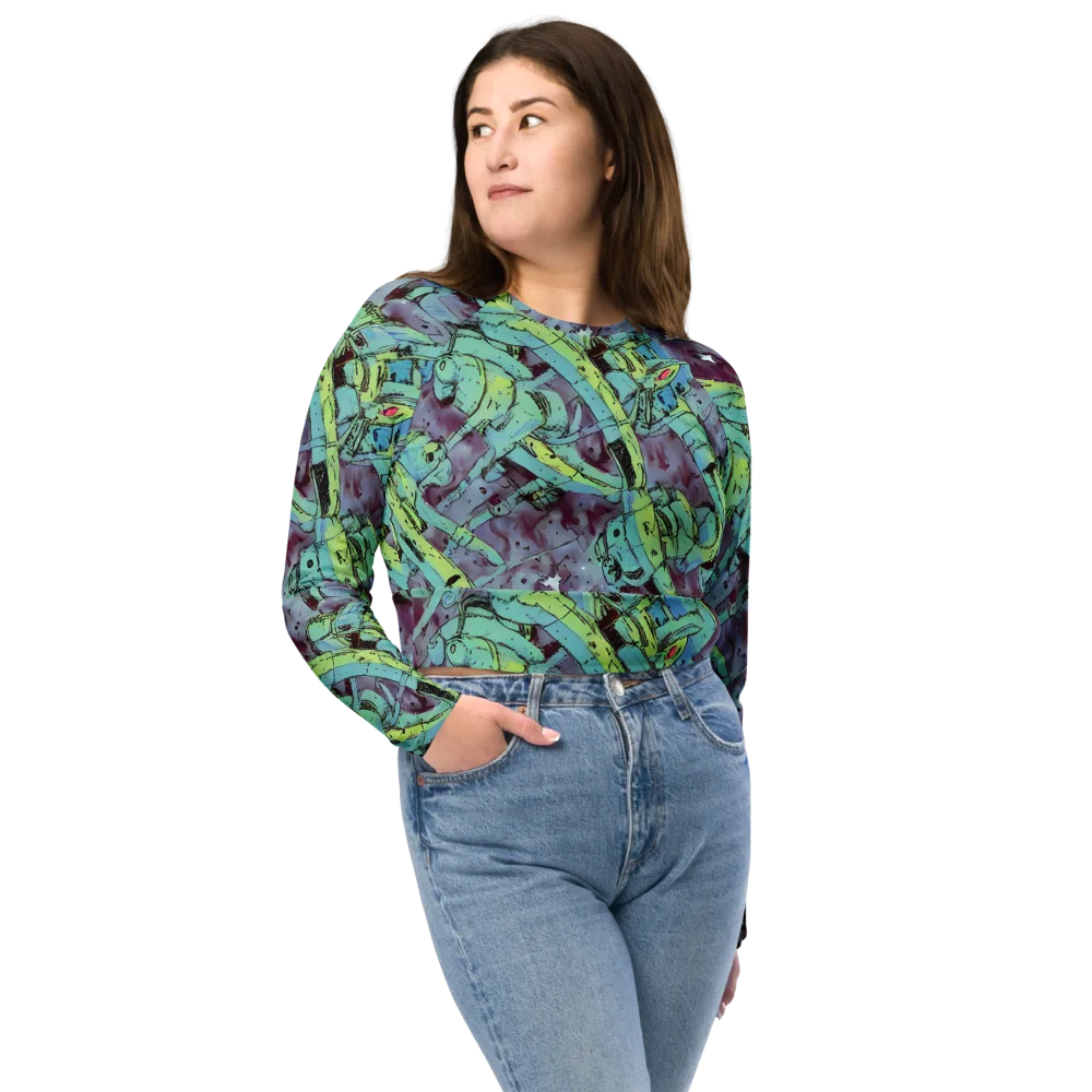 Lime Age on Long Sleeve Crop Top — Front