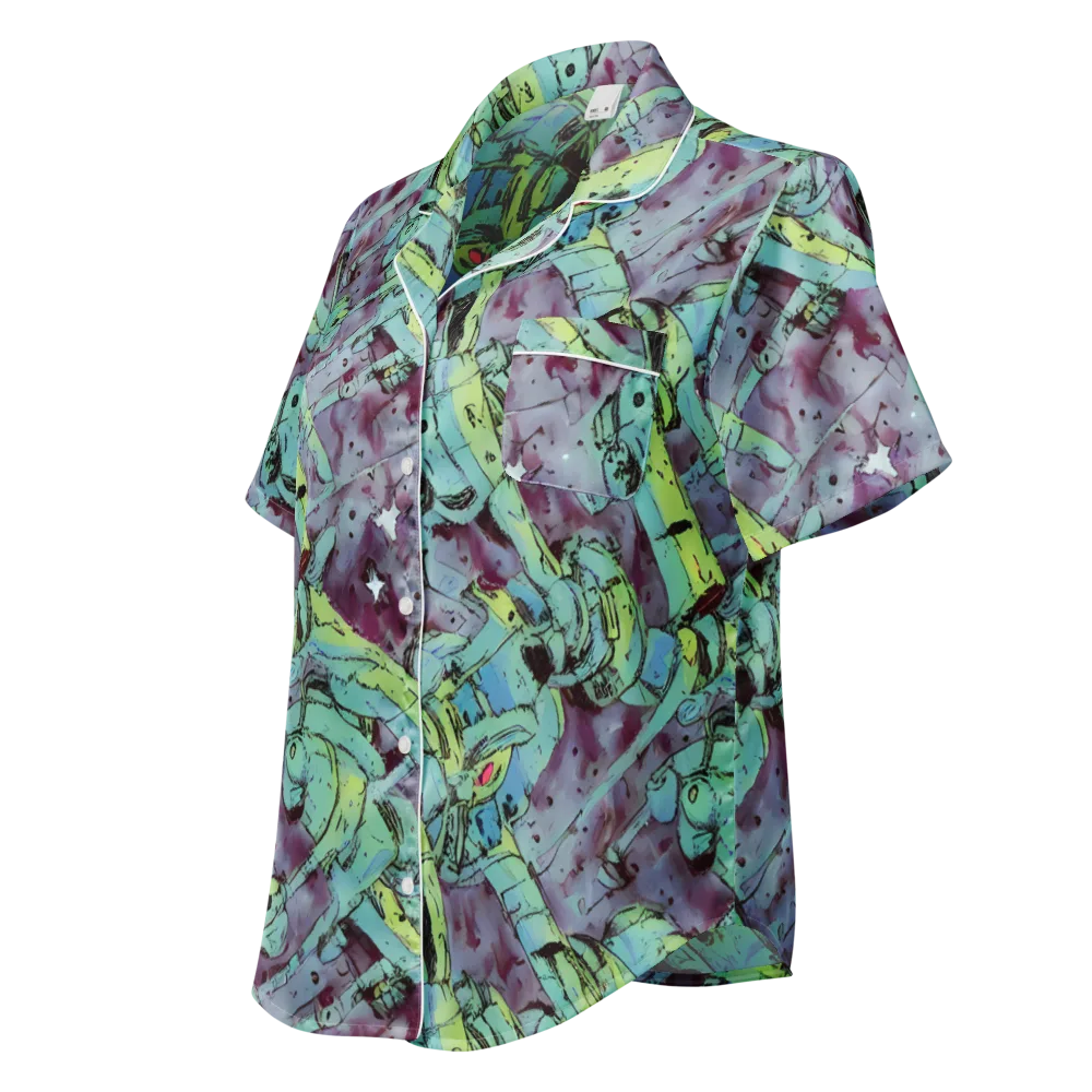 Lime Age on Women's Short Sleeve Pajama Top — Left Front