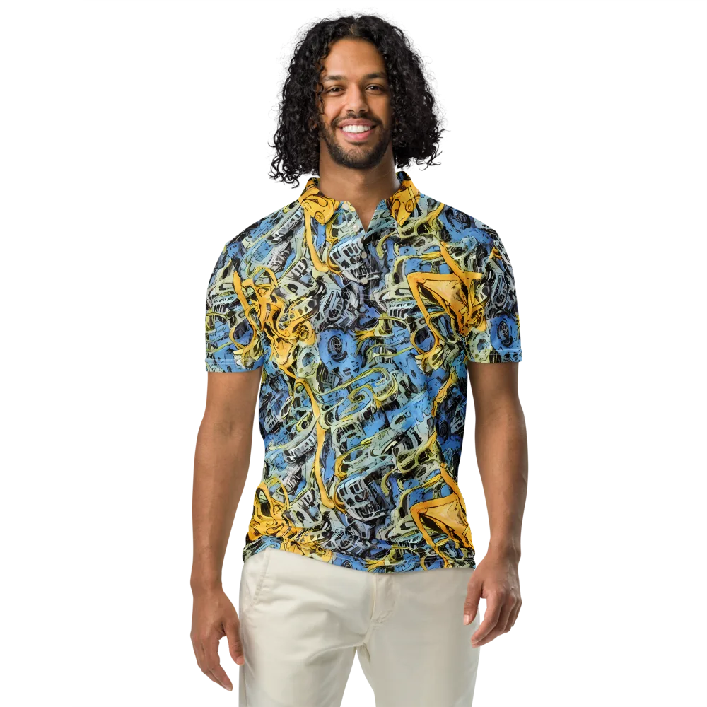 Electric Ossuary on Men's Slim Fit Polo Shirt — Front