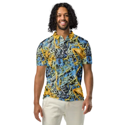 Electric Ossuary on a Men's Slim Fit Polo Shirt