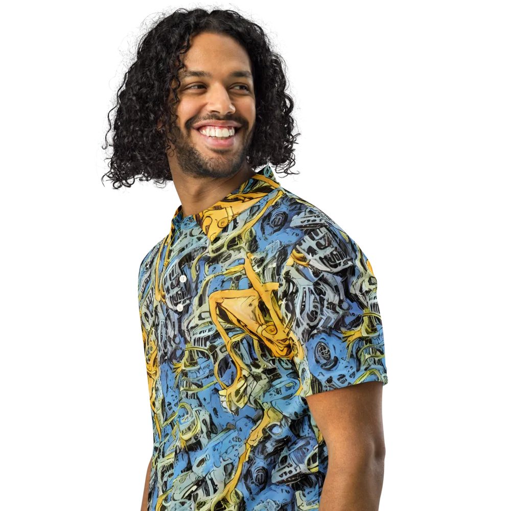 Electric Ossuary on Men's Slim Fit Polo Shirt — Left Front