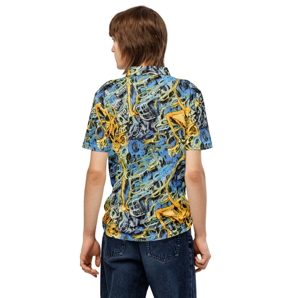 Electric Ossuary on Men's Slim Fit Polo Shirt — Back
