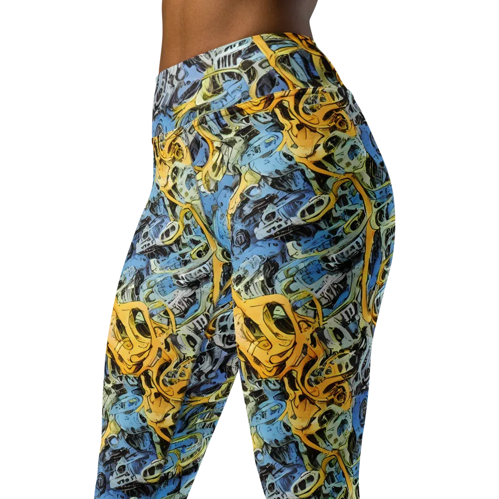 Electric Ossuary on Yoga Leggings — Left Front