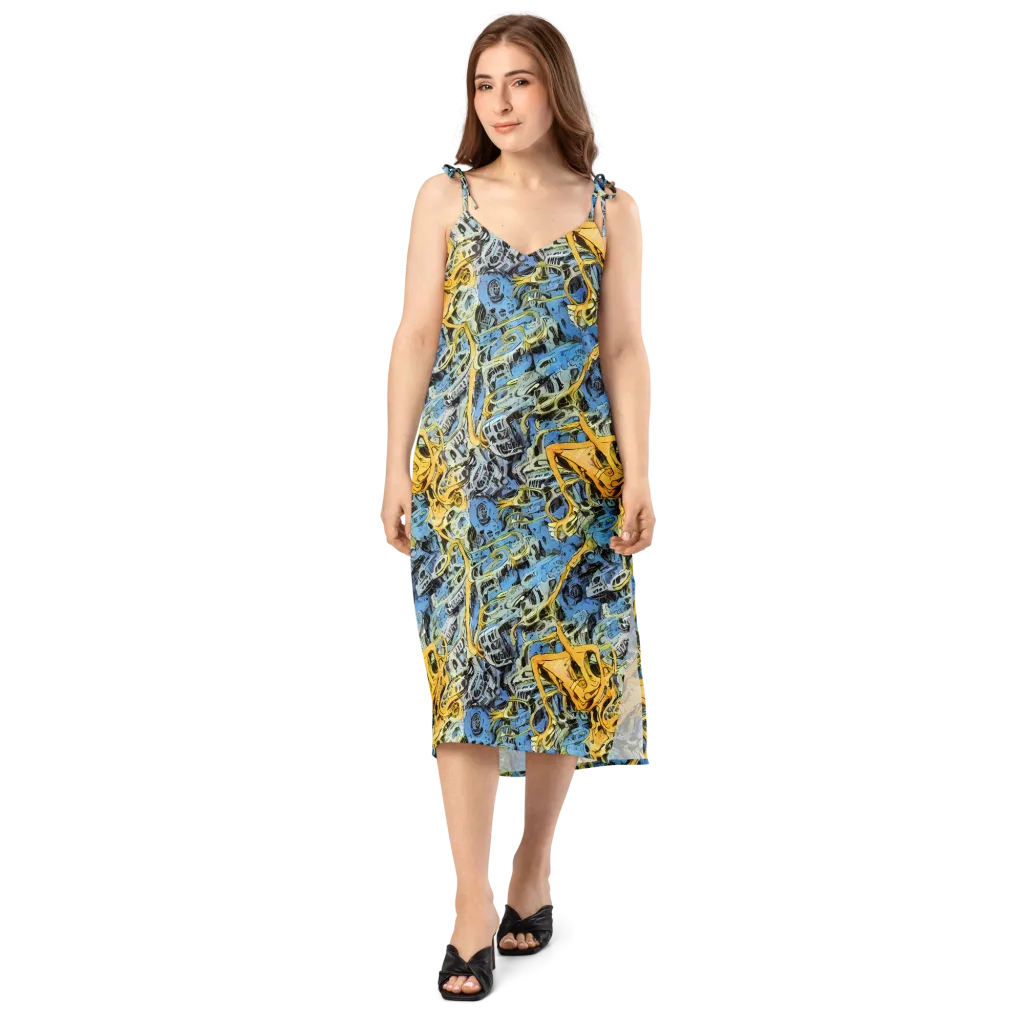 Electric Ossuary on Slip Dress — Front