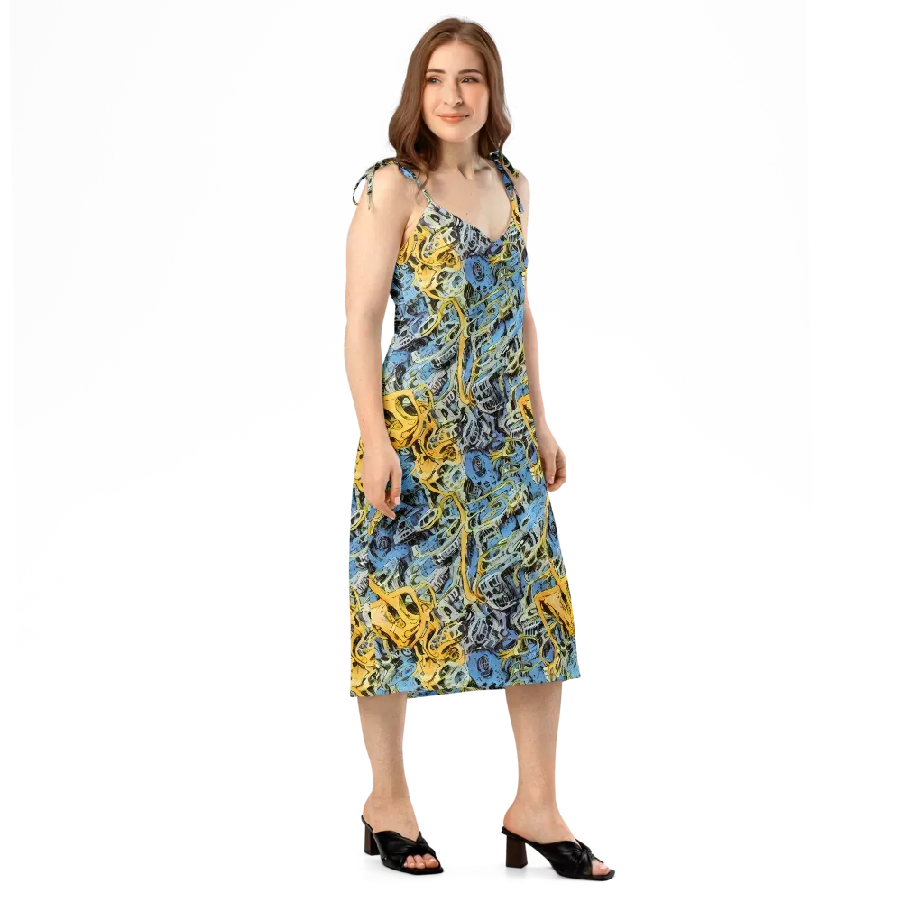 Electric Ossuary on Slip Dress — Right Front