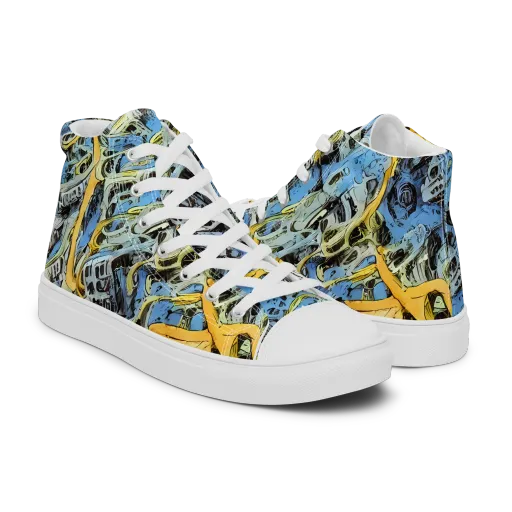 Electric Ossuary on a Men's High Top Canvas Shoes