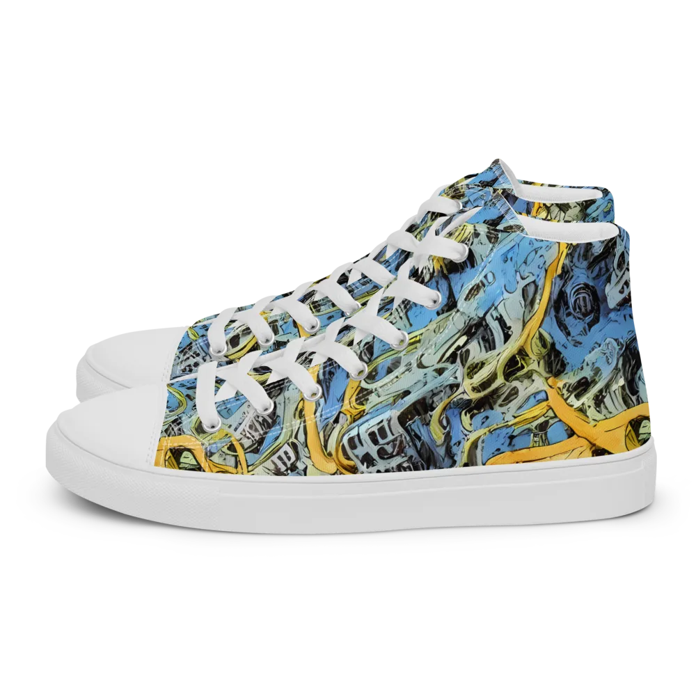 Electric Ossuary on Women's High Top Canvas Shoes — Left