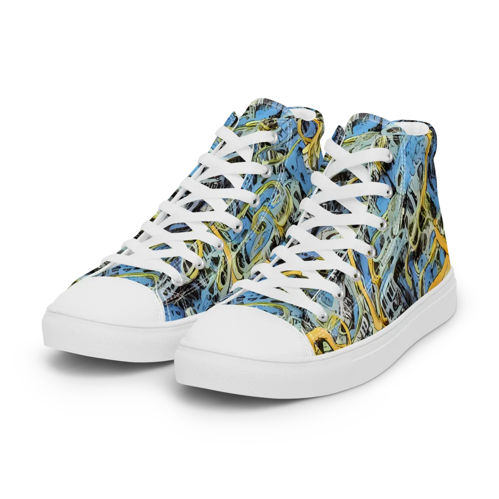 Electric Ossuary on Women's High Top Canvas Shoes — Left Front