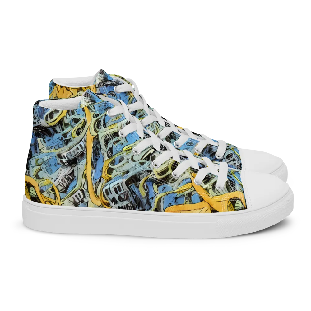 Electric Ossuary on Women's High Top Canvas Shoes — Right