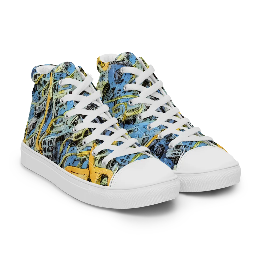 Electric Ossuary on Women's High Top Canvas Shoes — Right Front