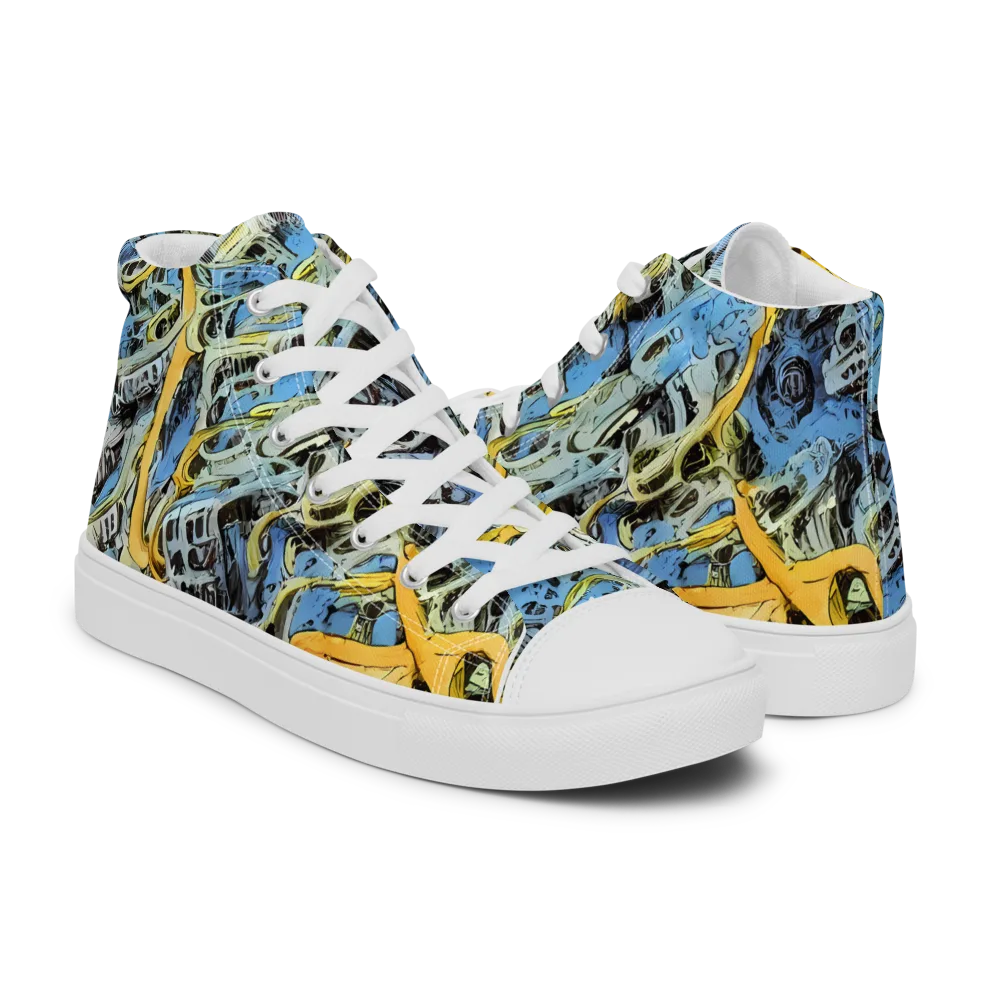 Electric Ossuary on Women's High Top Canvas Shoes — Right