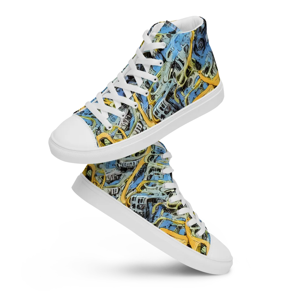 Electric Ossuary on Women's High Top Canvas Shoes — Front