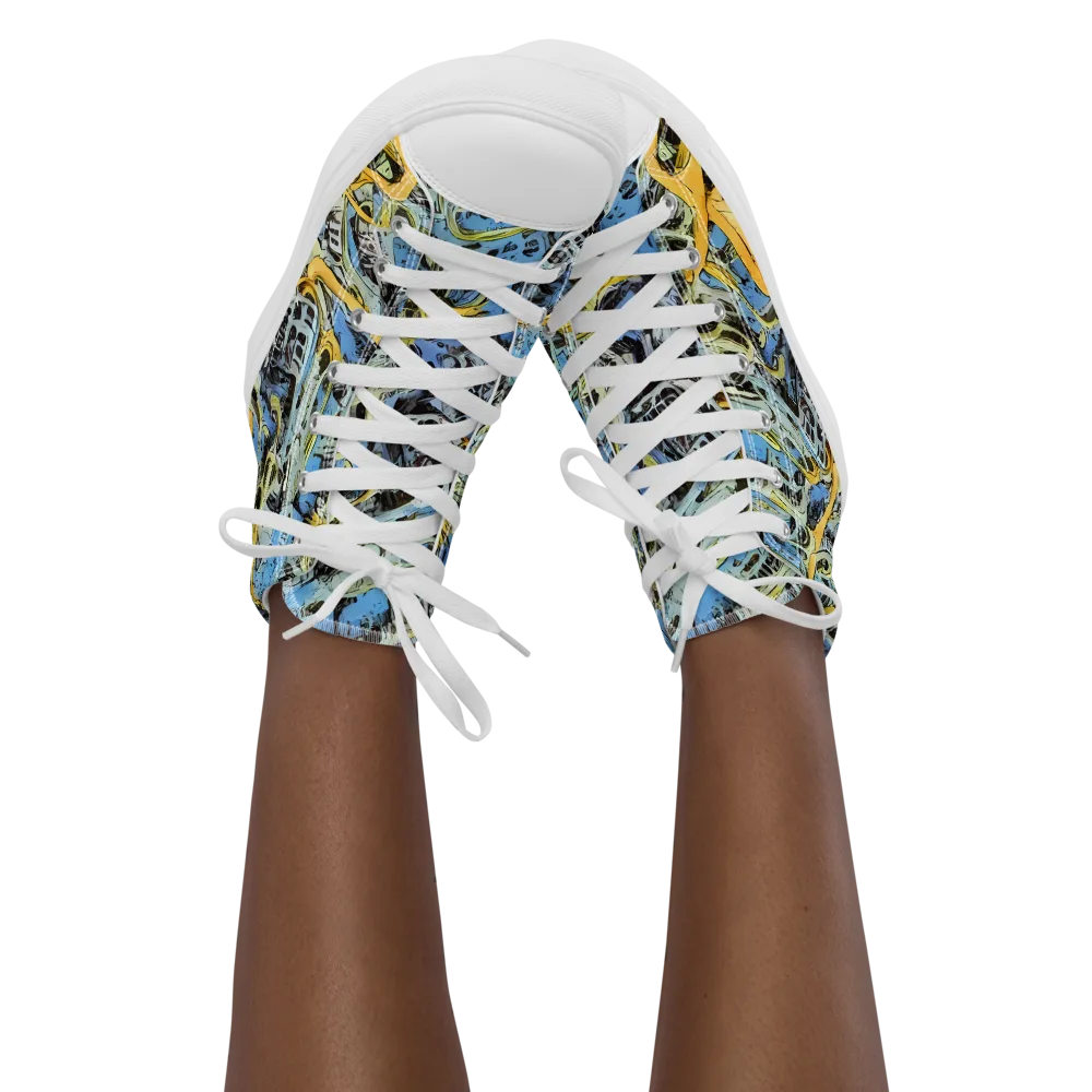 Electric Ossuary on Women's High Top Canvas Shoes — Front