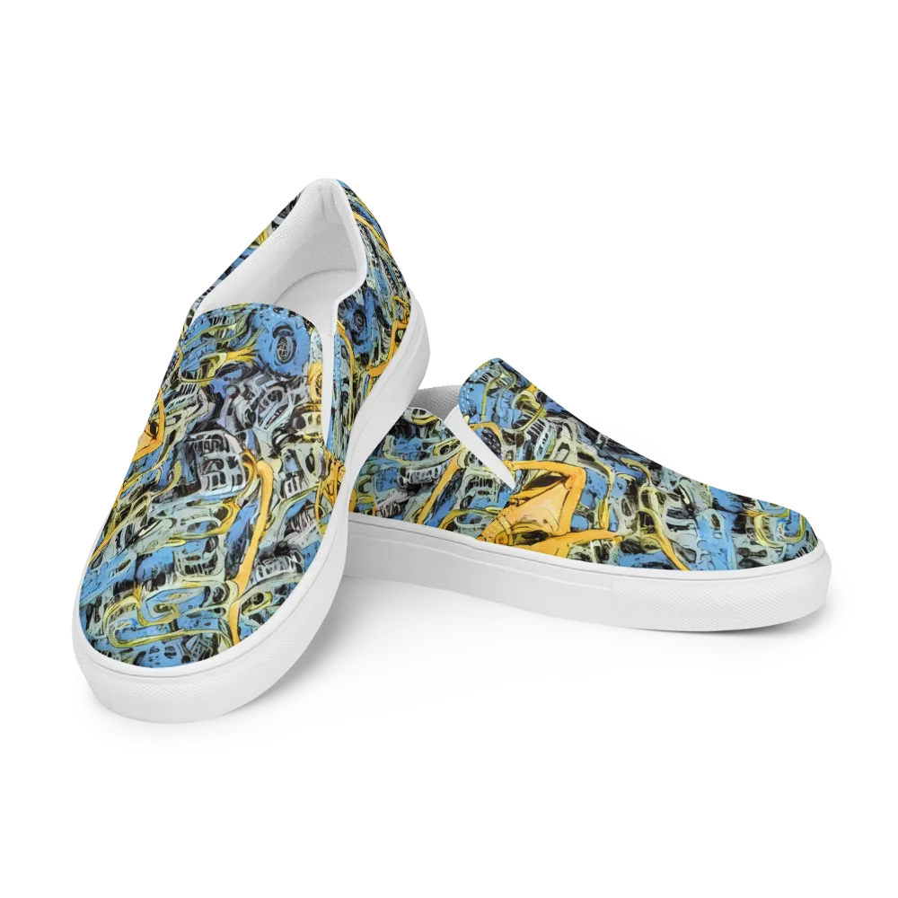 Electric Ossuary on Men's Slip-On Canvas Shoes — Left Front