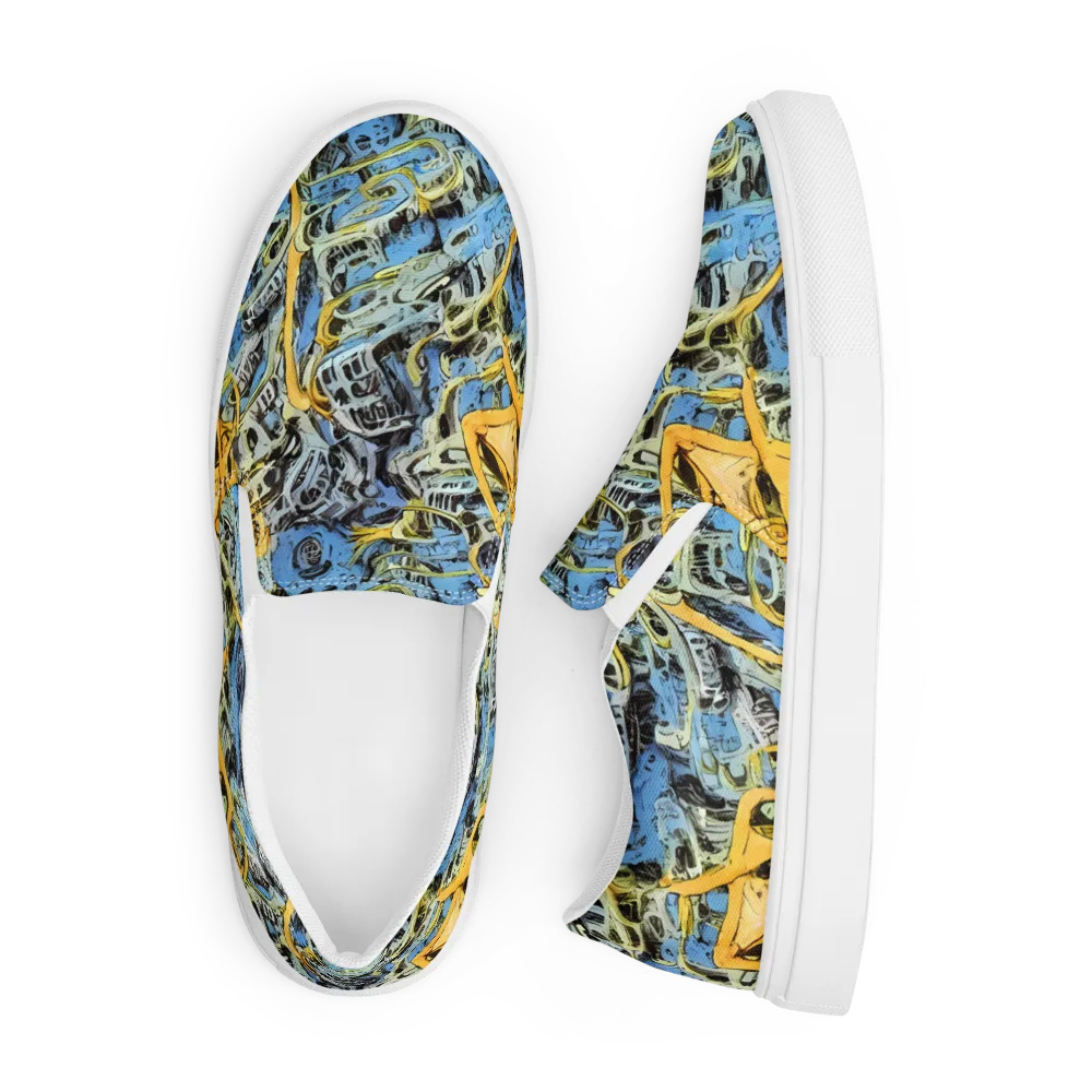 Electric Ossuary on Men's Slip-On Canvas Shoes — Front