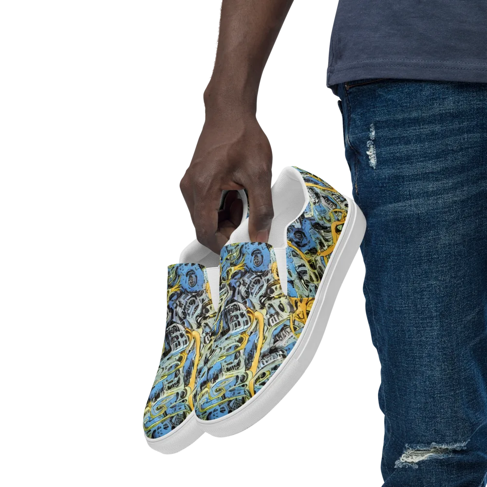 Electric Ossuary on Men's Slip-On Canvas Shoes — Left Front