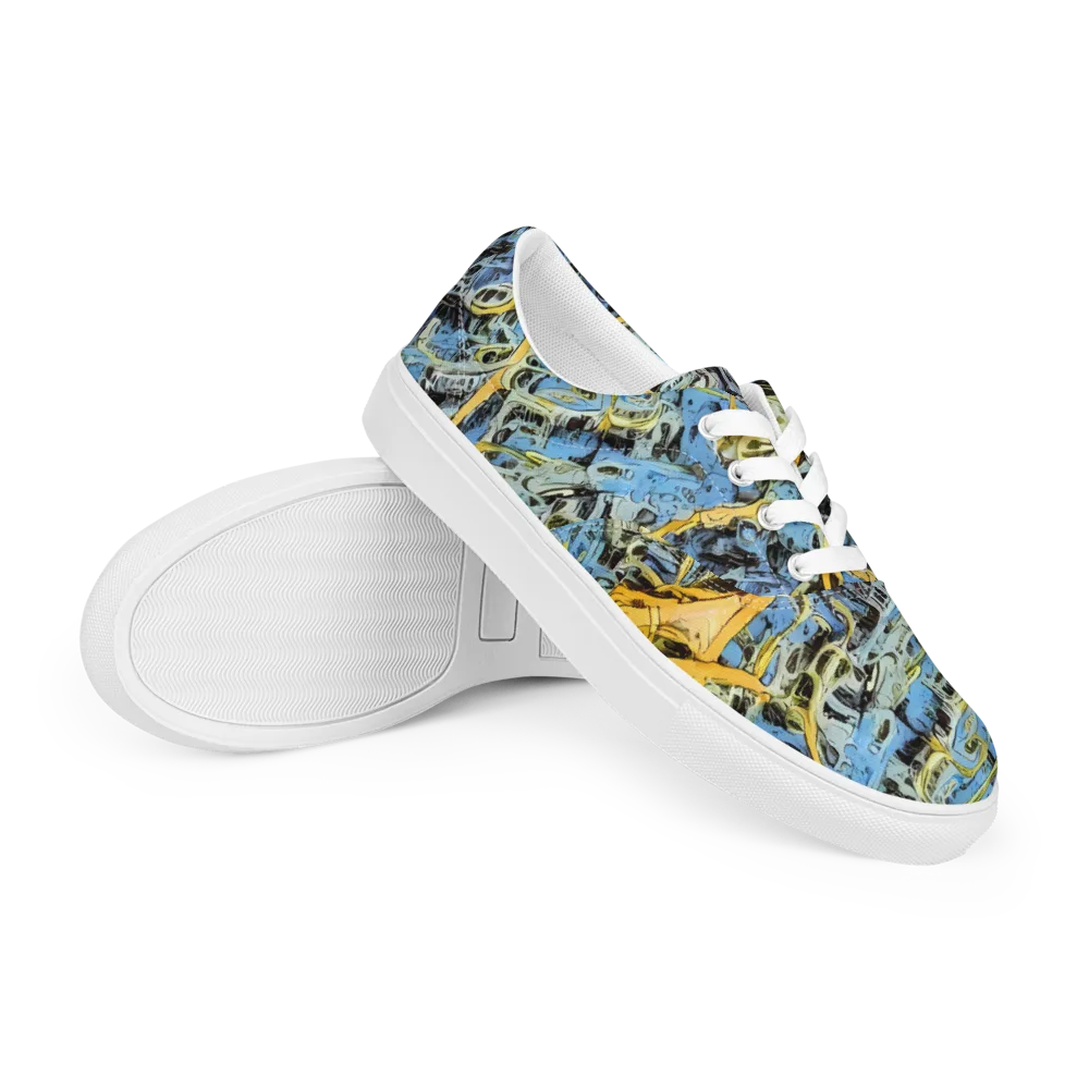 Electric Ossuary on Men's Lace-Up Canvas Shoes — Right Front