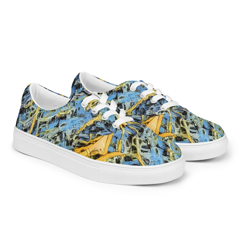Electric Ossuary on Men's Lace-Up Canvas Shoes — Right Front