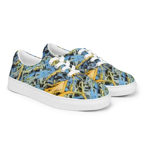 Electric Ossuary on a Men's Lace-Up Canvas Shoes