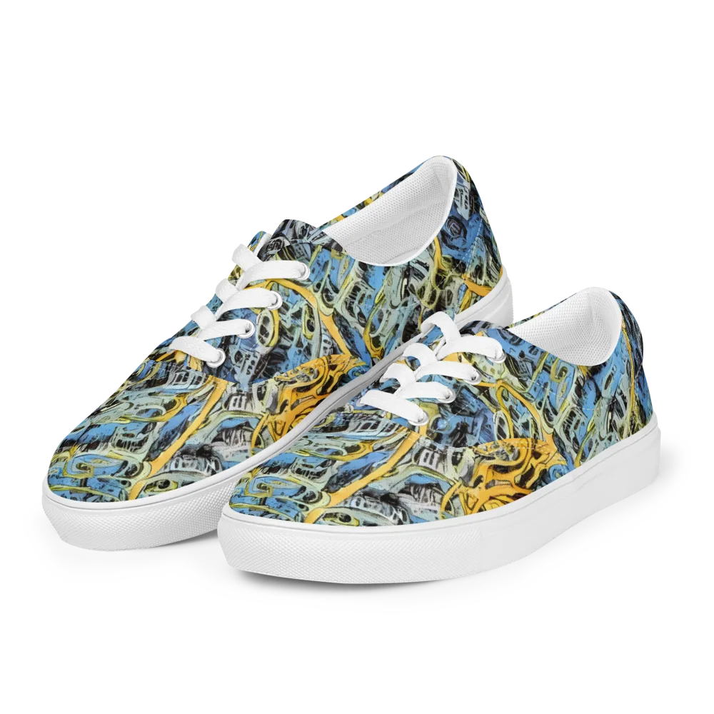 Electric Ossuary on Men's Lace-Up Canvas Shoes — Left Front