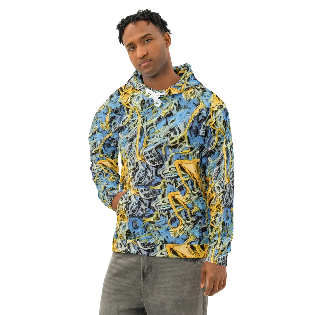 Electric Ossuary on Cotton Hoodie — Left Front