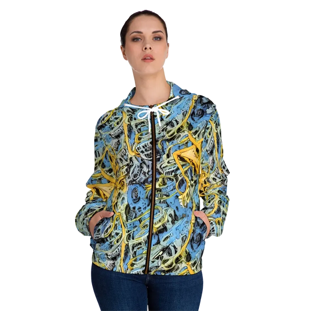 Electric Ossuary on Women's Full-Zip Hoodie — Front On Person