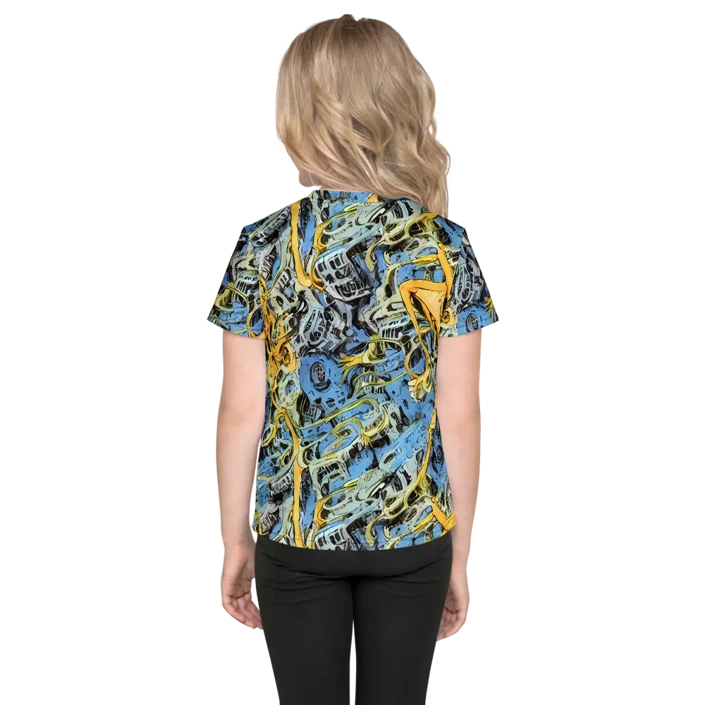 Electric Ossuary on Kids Crew Neck T-Shirt — Back