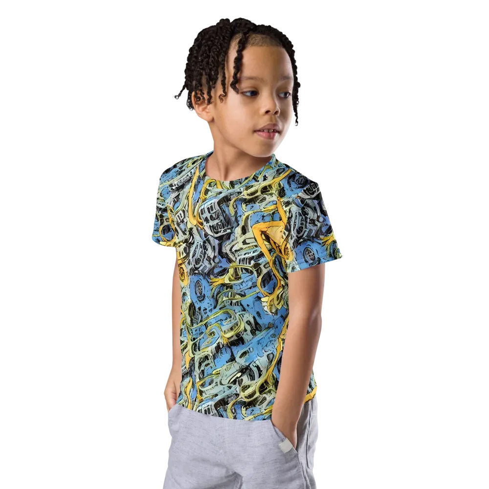 Electric Ossuary on Kids Crew Neck T-Shirt — Left Front