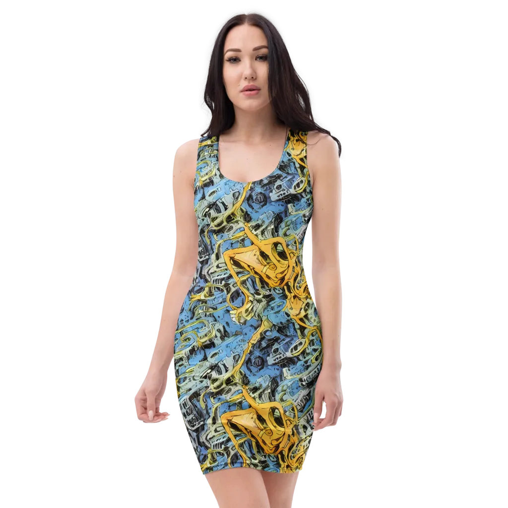 Electric Ossuary on Bodycon Dress — Front