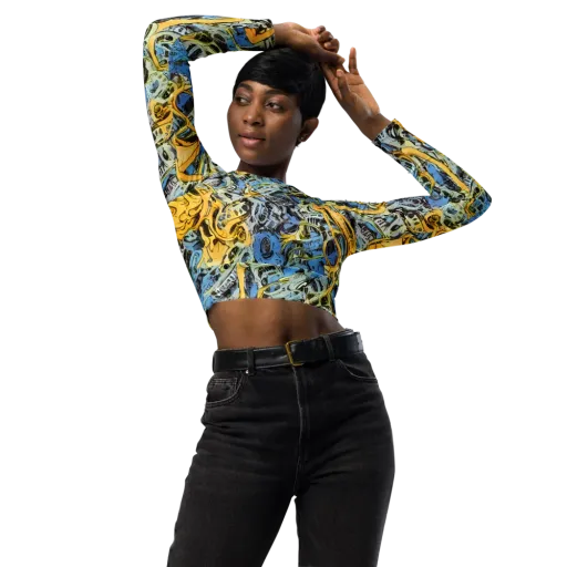 Electric Ossuary on a Long Sleeve Crop Top