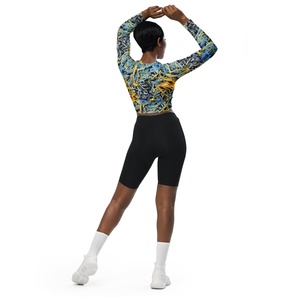 Electric Ossuary on Long Sleeve Crop Top — Back