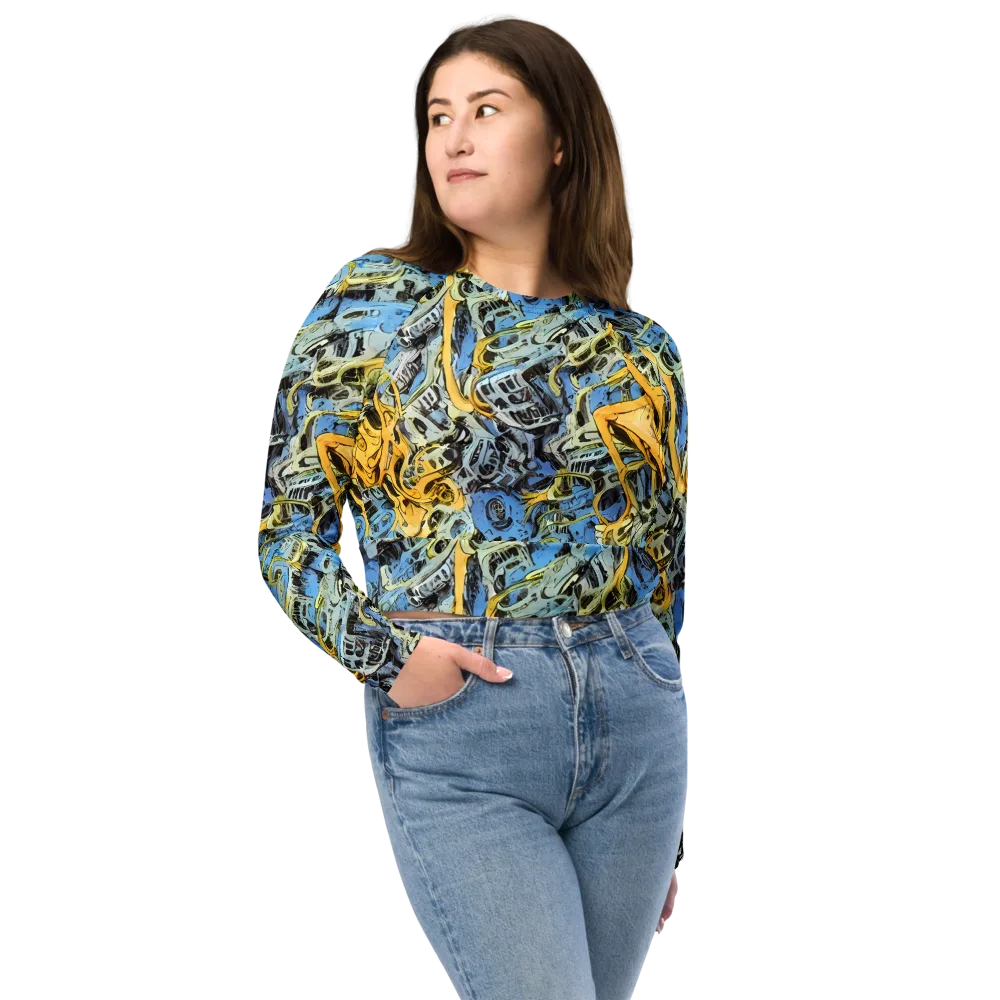 Electric Ossuary on Long Sleeve Crop Top — Front