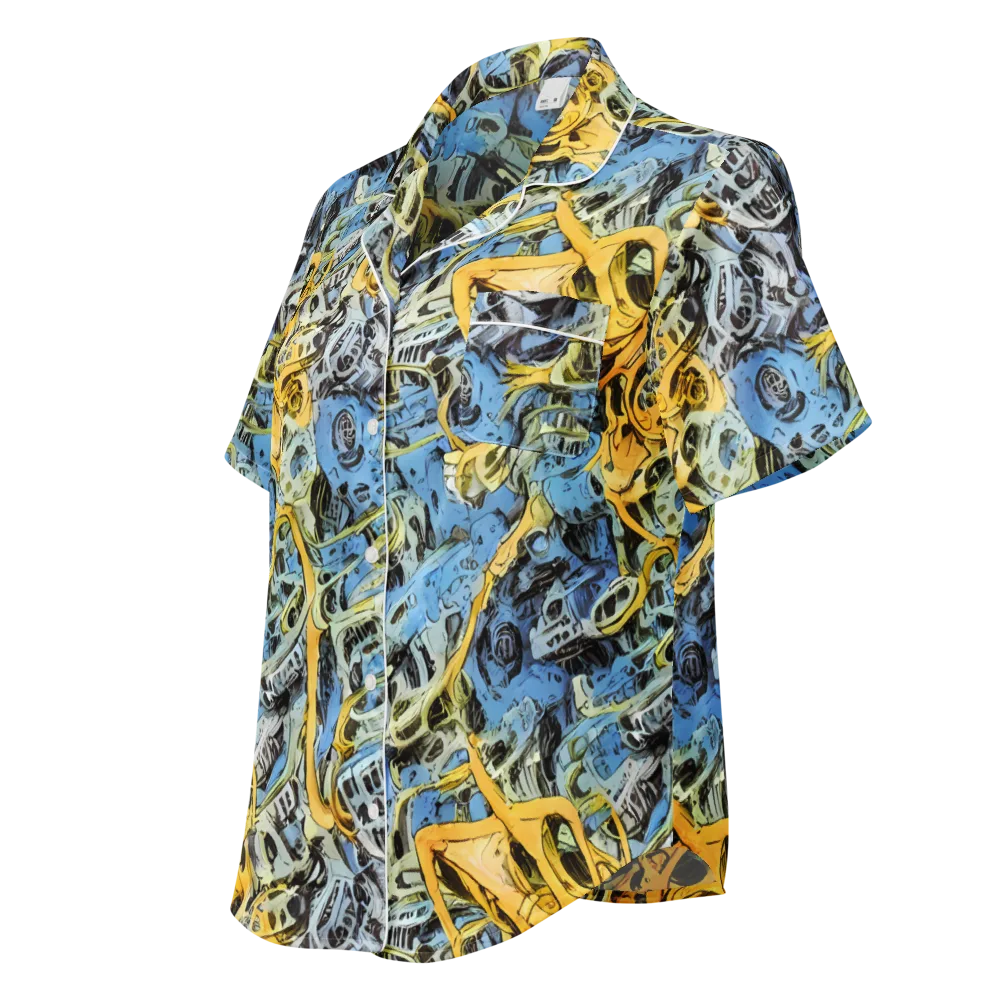 Electric Ossuary on Women's Short Sleeve Pajama Top — Left Front