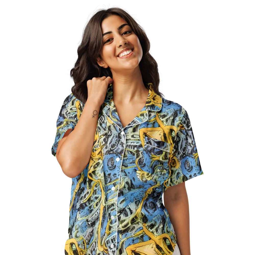 Electric Ossuary on Women's Short Sleeve Pajama Top — Front