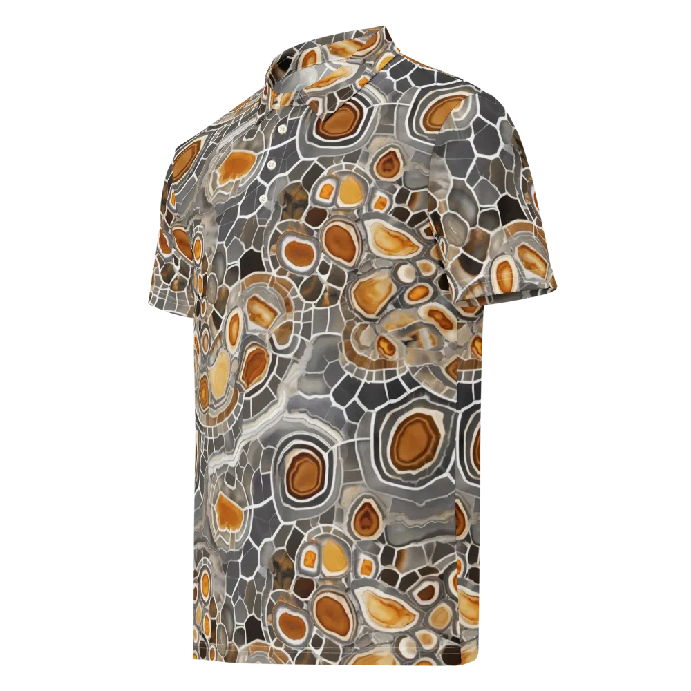 Amber Geode on Men's Slim Fit Polo Shirt — Left Front