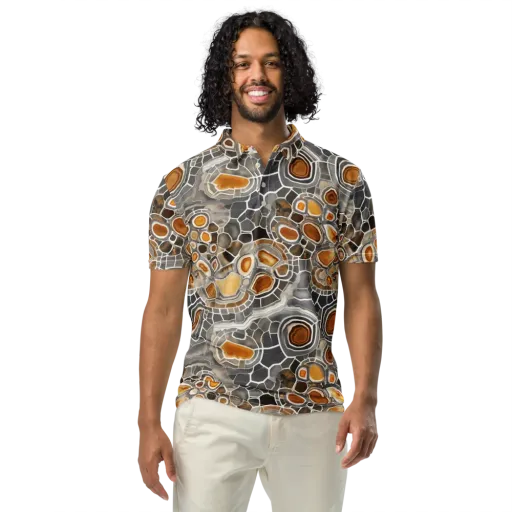 Amber Geode on a Men's Slim Fit Polo Shirt