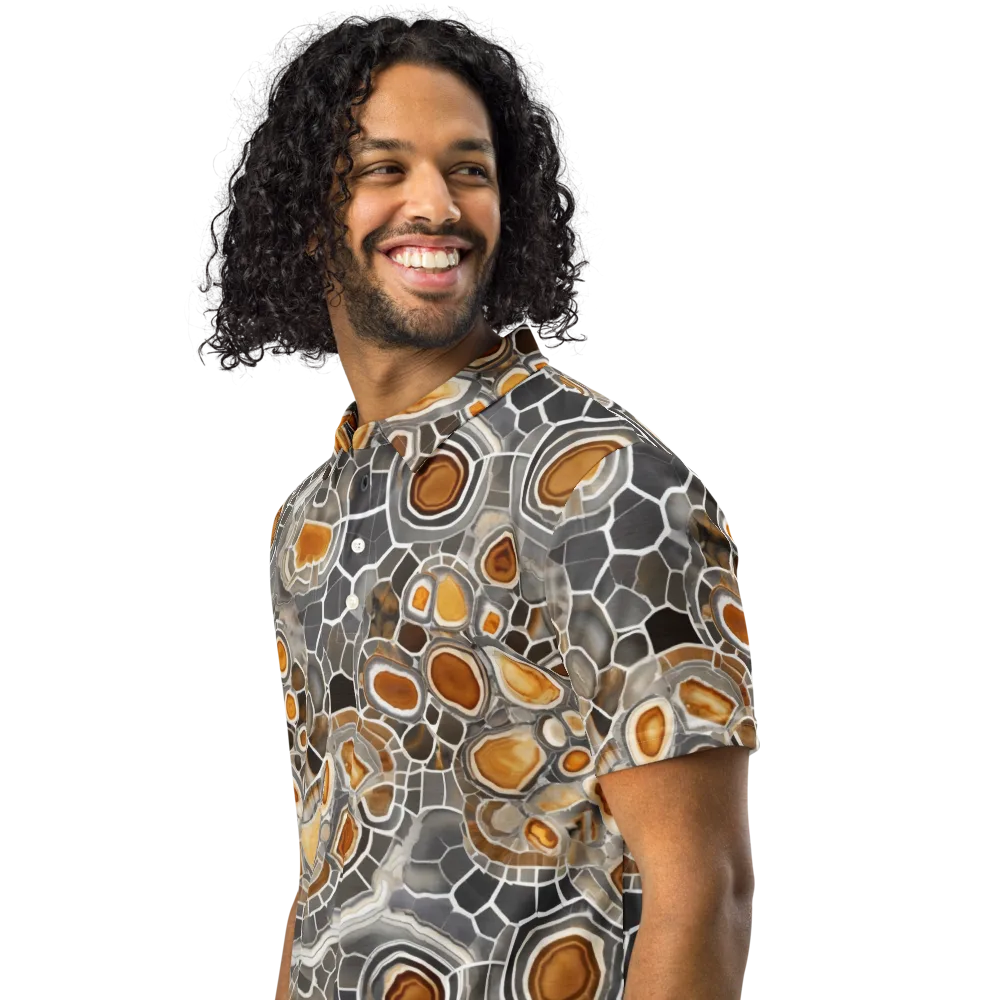 Amber Geode on Men's Slim Fit Polo Shirt — Left Front