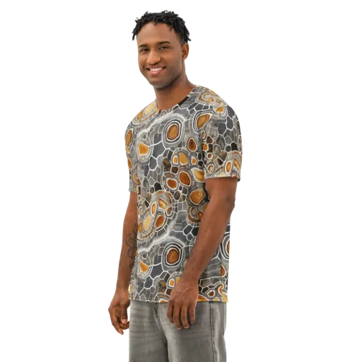 Amber Geode on a Men's Cotton Crew Neck T-Shirt