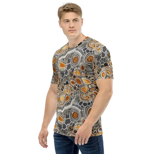 Amber Geode on a Men's Crew Neck T-Shirt