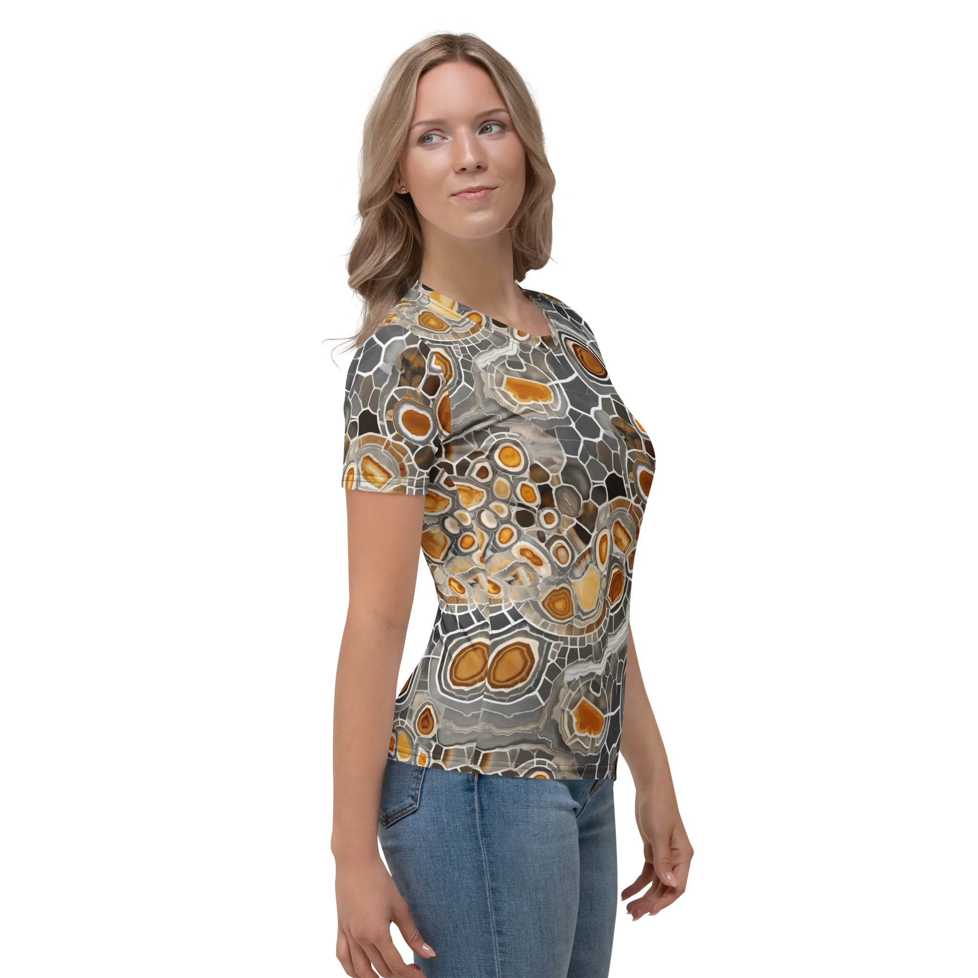 Amber Geode on Women's Crew Neck T-Shirt — Right
