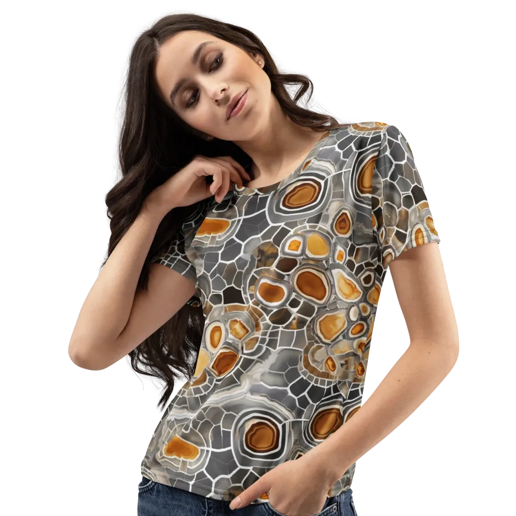 Amber Geode on Women's Crew Neck T-Shirt — Left Front