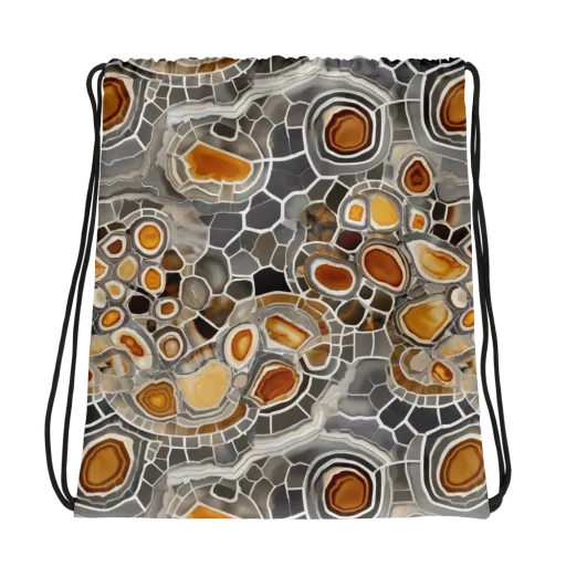 Amber Geode on a Drawstring Bag