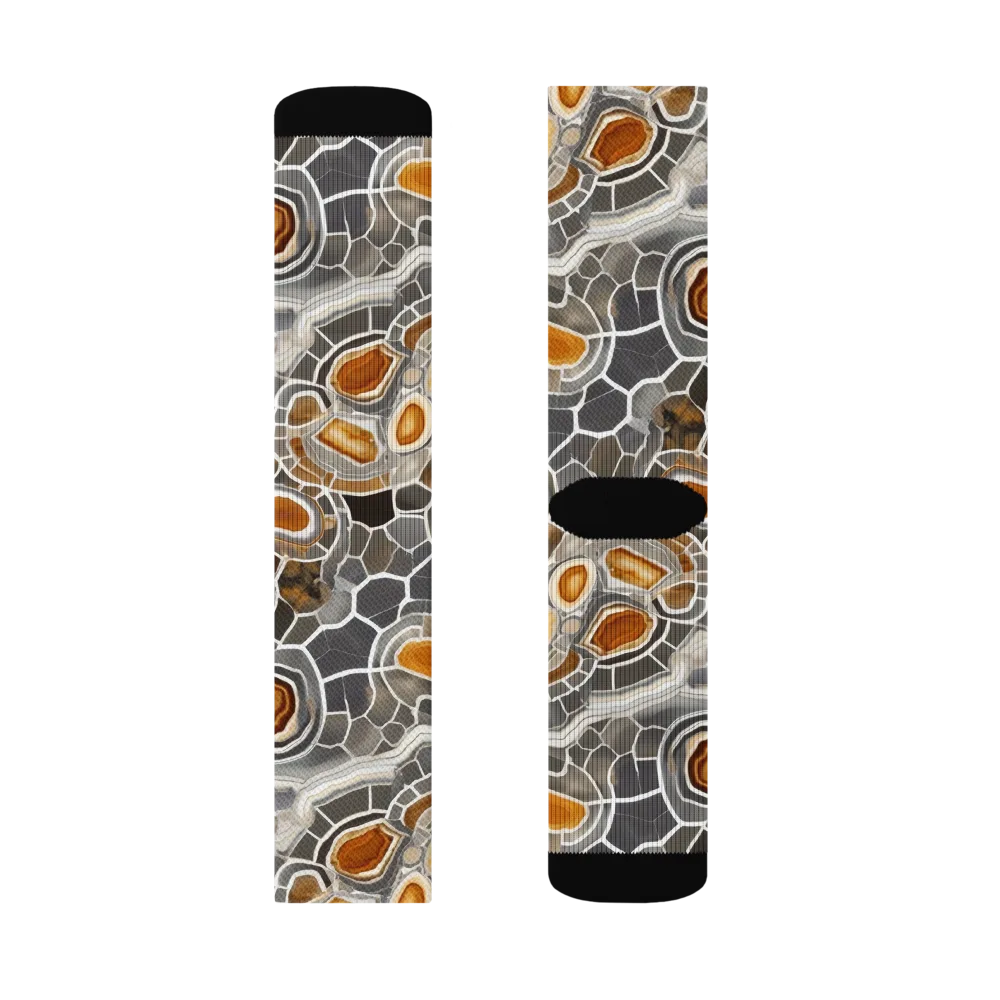 Amber Geode on Socks — Right Sock