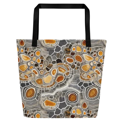 Amber Geode on a Large Tote Bag W/ Pocket