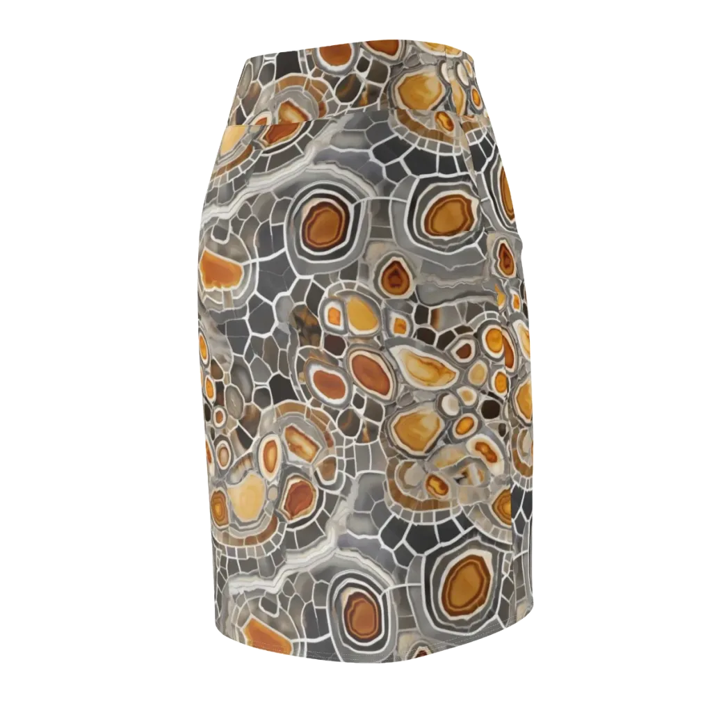 Amber Geode on Pencil Skirt — Back Side