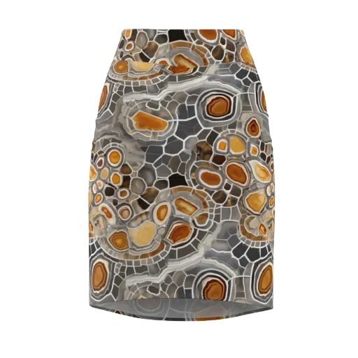 Amber Geode on a Pencil Skirt
