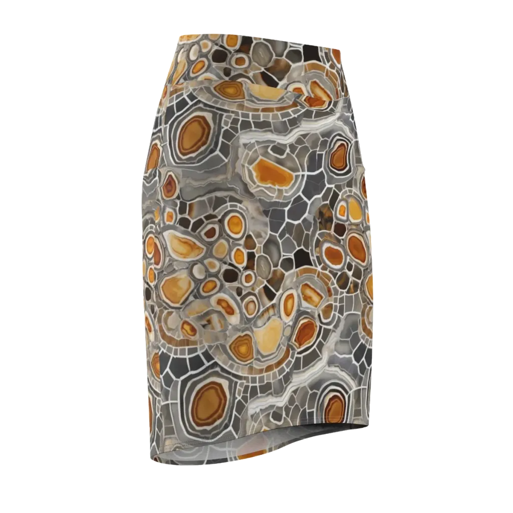 Amber Geode on Pencil Skirt — Front Side