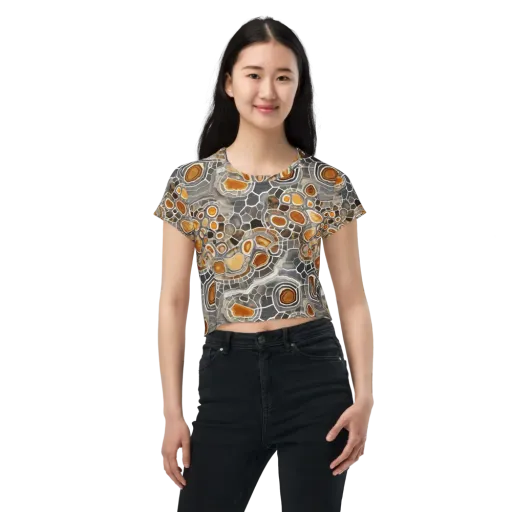 Amber Geode on a Crop Tee