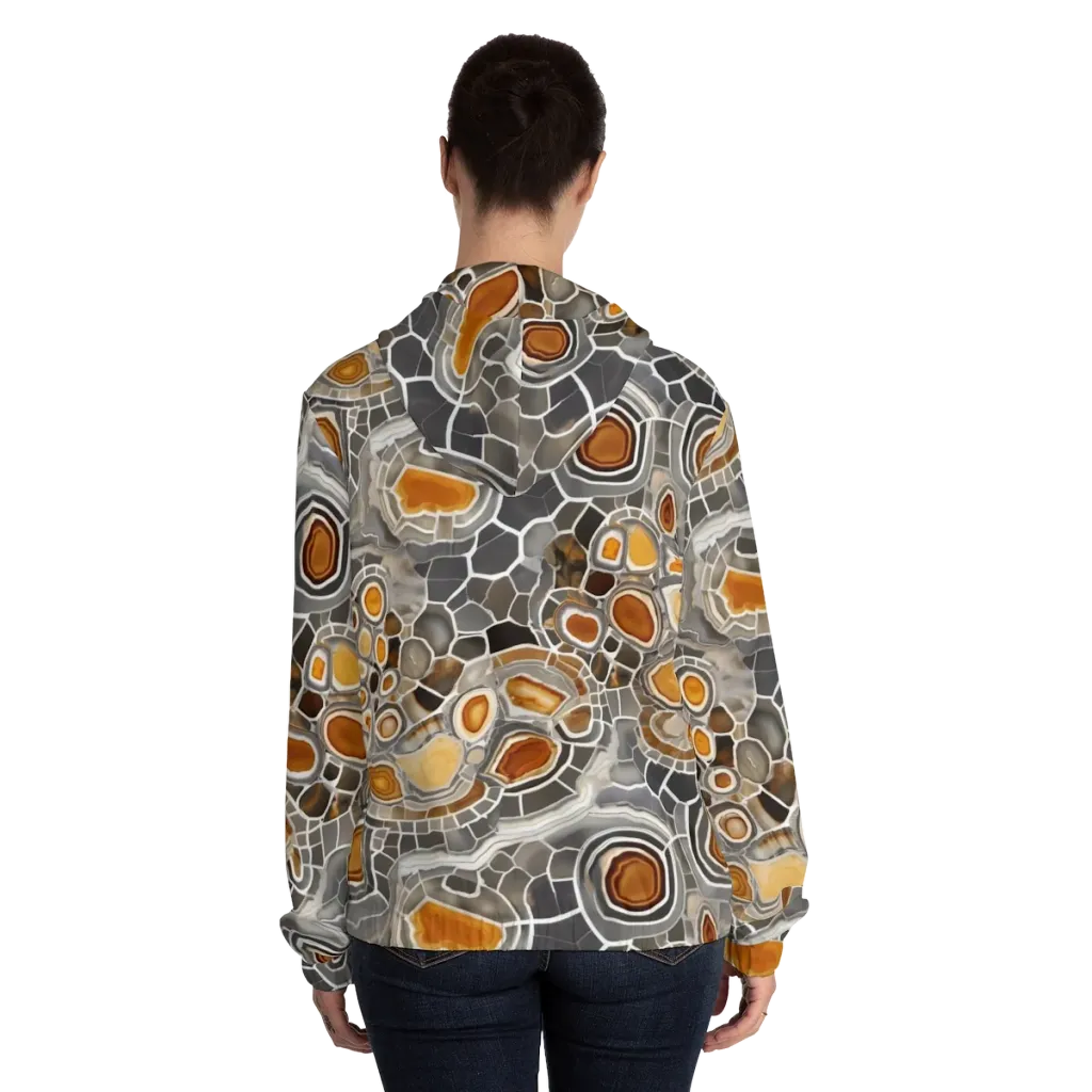 Amber Geode on Women's Full-Zip Hoodie — Back On Person