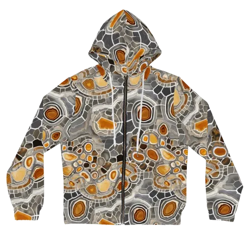 Amber Geode on a Women's Full-Zip Hoodie